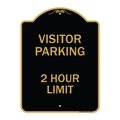 Signmission Visitor Parking Sign Visitor Parking 2 Hour Limit, Black & Gold Alum Sign, 18" x 24", BG-1824-22729 A-DES-BG-1824-22729